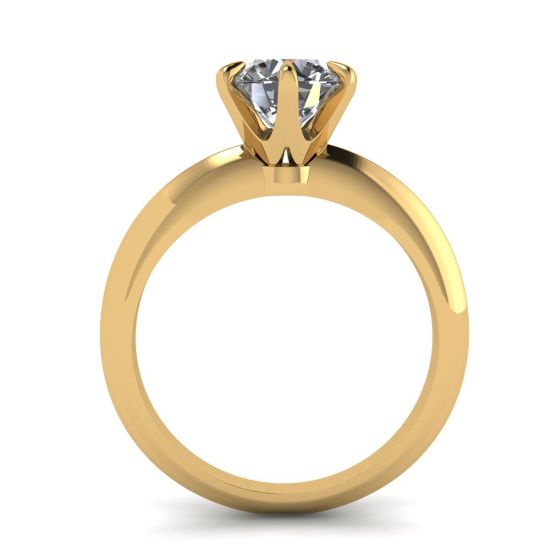 Round diamond 6-prong engagement ring in Yellow Gold, More Image 0