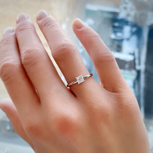 Classic Princess Cut Diamond Engagement Ring - Photo 3