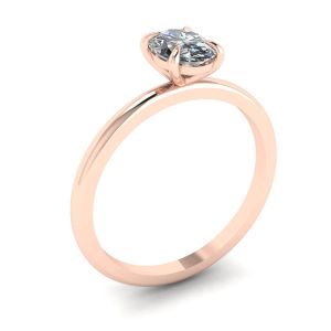 Classic Oval Diamond Solitaire Ring Rose Gold - Photo 3