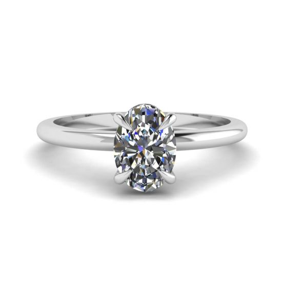 Oval Six Prong Solitaire Diamond Engagement Ring