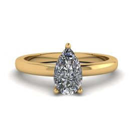 Classic Pear Diamond Solitaire Ring Yellow Gold Classic Pear Diamond Solitaire Ring Yellow Gold