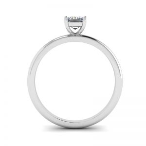 Emerald Cut Diamond Ring White Gold - Photo 1