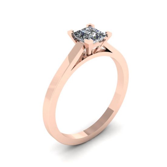 Princess Cut Diamond Ring in 18K Rose Gold,  Enlarge image 4