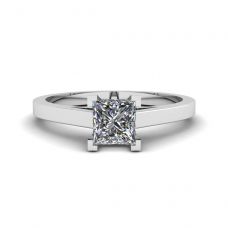 Princess Cut Diamond Ring in 18K White Gold