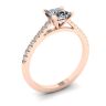 Princess Cut Scalloped Pave Engagement Ring Rose Gold, Image 4