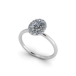Oval Diamond Halo Engagement Ring - Photo 3