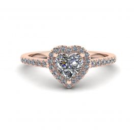 Heart Diamond Halo Engagement Ring Rose Gold Heart Diamond Halo Engagement Ring Rose Gold