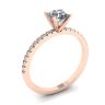 Classic Round Diamond Ring with thin side pave Rose Gold, Image 4