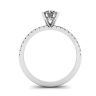 Classic Round Diamond Ring with thin side pave White Gold, Image 2