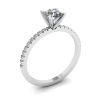 Classic Round Diamond Ring with thin side pave White Gold, Image 4