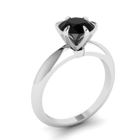 Engagement Ring with 1 carat Black Diamond, Style 2980