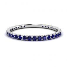 Riviera Pave Sapphire Eternity Ring White Gold