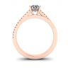 Asymmetrical Side Pave Engagement Ring Rose Gold, Image 2