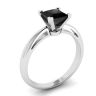 1 Carat Black Diamond Solitaire Ring White Gold, Image 4