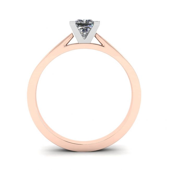 Square Diamond Ring in White and Rose Gold - Photo 1