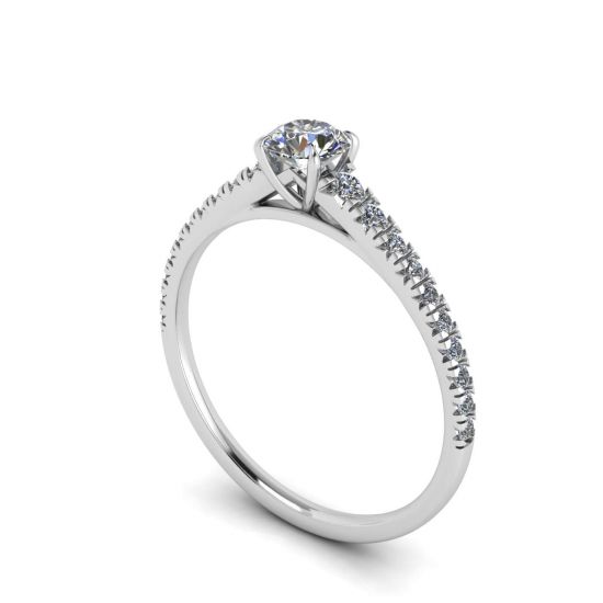 Diamond ring with side pave,  Enlarge image 4