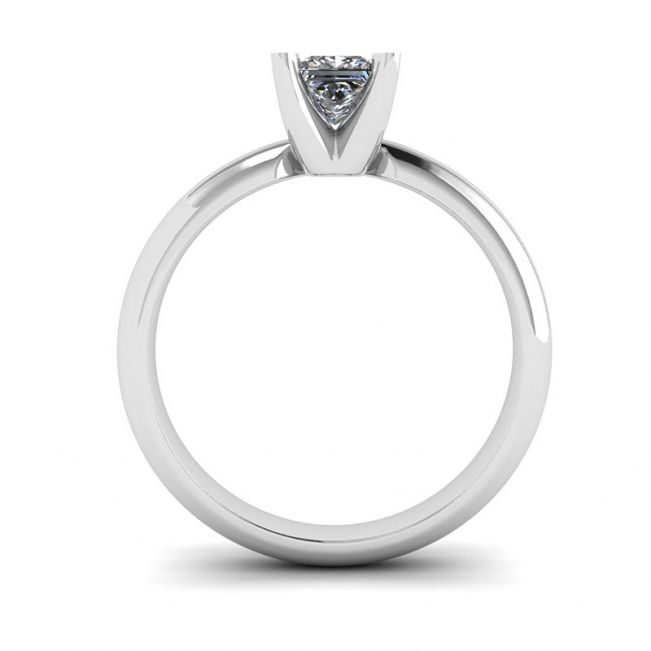 V-style Classic Setting Ring with Square Diamond - Photo 1