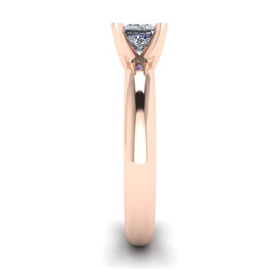 Rose Gold Ring with Princess Cut Diamond, More Image 1