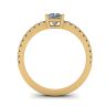 Princess Cut Diamond Ring with Side Pave in 18K Yellow Gold, Image 2