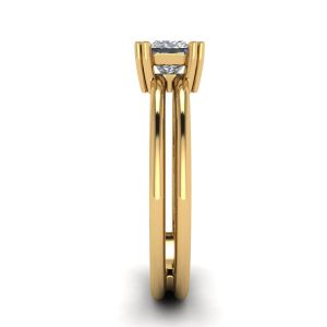 Contemporary Princess Cut Engagement Double Ring - Photo 2