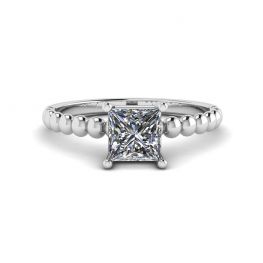 Bearded Ring with Princess Cut Diamond