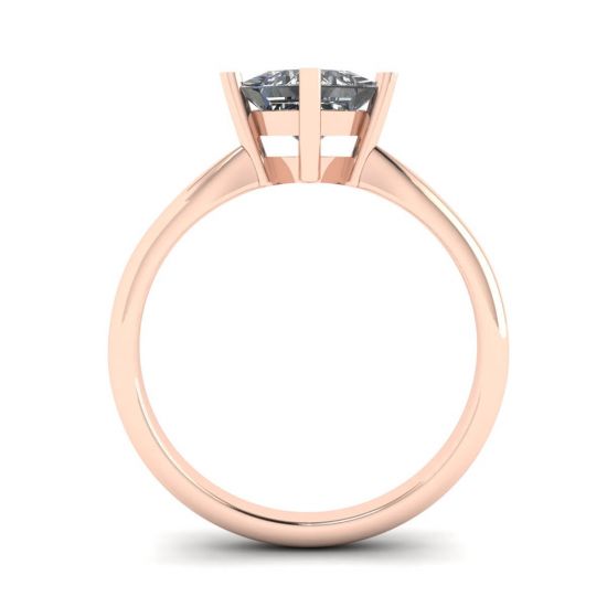 Rhombus Princess Cut Diamond Solitaire Ring Rose Gold, More Image 0