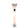 Emerald Cut and Side Baguette Diamond Ring Rose Gold, Image 3