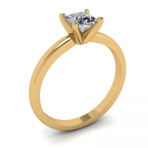 Mixed Gold Engagement ring with Princess Diamond - Photo 3