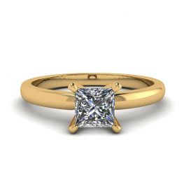 Mixed Gold Engagement ring with Princess Diamond Mixed Gold Engagement ring with Princess Diamond