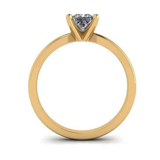 Mixed Gold Engagement ring with Princess Diamond, More Image 0