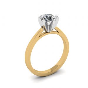 Mixed Gold Engagement ring with Diamond - Photo 3