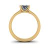 18K Yellow Gold Ring with Princess Cut Diamond, Image 2