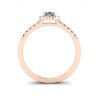 Halo Diamond Pear Shape Ring in 18K Rose Gold, Image 2