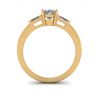 Oval Diamond Side Baguettes Yellow Gold Ring, Image 2