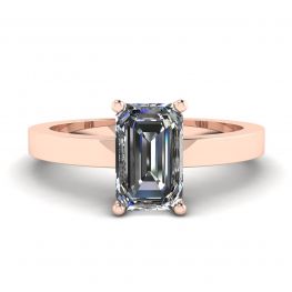 Rectangular Diamond Ring Rose Gold