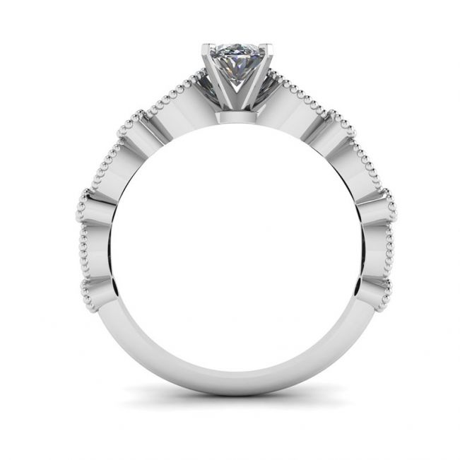 Oval Diamond Romantic Style Ring White Gold - Photo 1