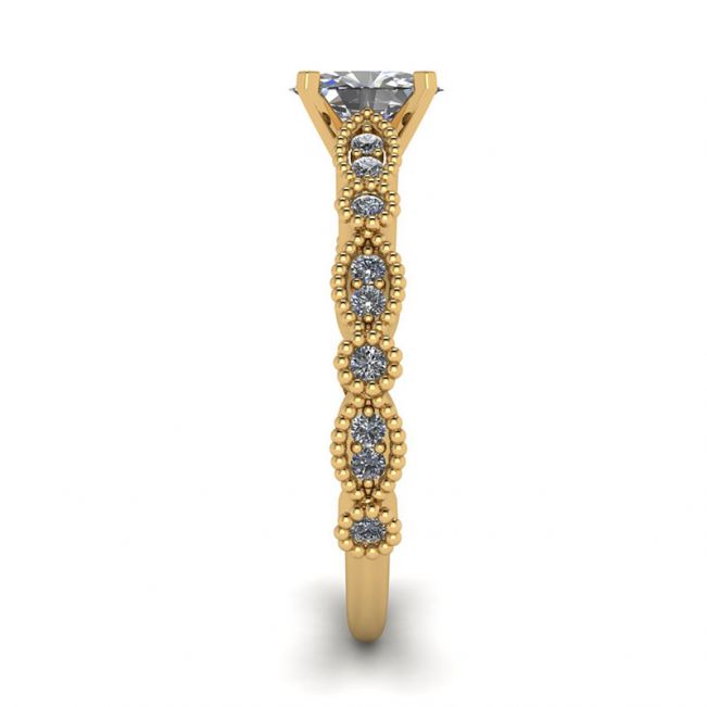 Oval Diamond Romantic Style Ring Yellow Gold - Photo 2