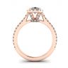 Halo Diamond Pear Cut Ring in 18K Rose Gold, Image 2