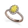 1.13 ct Oval Yellow Diamond Ring with Halo Rose Gold, Image 3