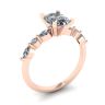 Oval Diamond Side Marquise and Round Stones Ring Rose Gold, Image 4