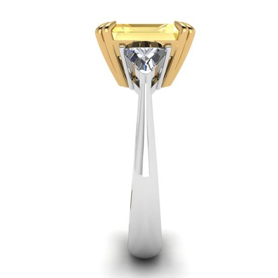 Emerald Cut Yellow Sapphire Ring White Gold, More Image 1