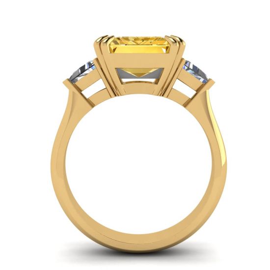 Emerald Cut Yellow Sapphire Ring Yellow Gold, More Image 0