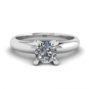 Solitaire Diamond Ring V-shape 