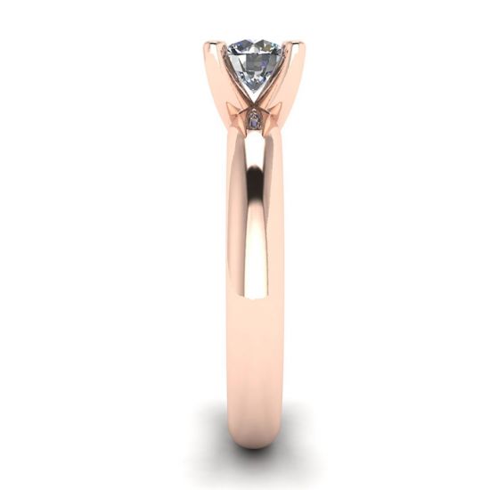 Solitaire Diamond Ring V-shape Rose Gold,  Enlarge image 3
