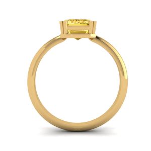 2 carat Emerald Cut Yellow Sapphire Ring Yellow Gold - Photo 1