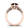 6-Prong Black Diamond with Duo-color Pave Ring Rose Gold, Image 2