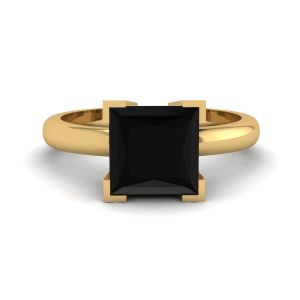 Black Diamond Ring Yellow Gold