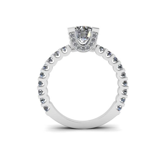 Round Diamond Ring with Side and Hidden Pave,  Enlarge image 2