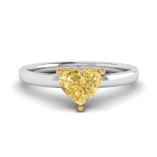 Heart Yellow Diamond Solitaire Ring