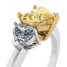 1 carat Yellow Heart Diamond with 2 Side Hearts Ring, Image 2